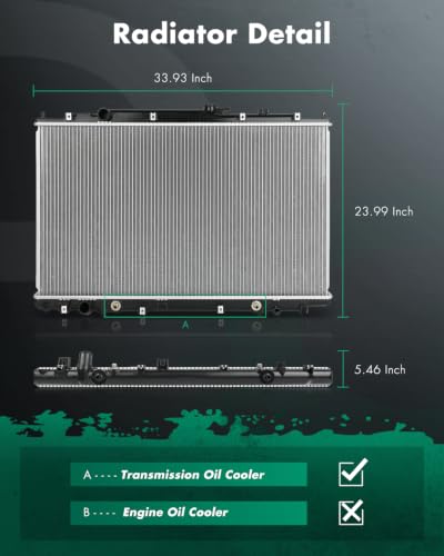 SCITOO 2270 Engine Coolant Radiator for Honda for Odyssey 1999-2004 3.5L - size: 2270