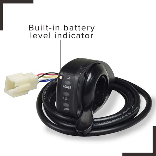 AlveyTech Variable Speed Thumb Throttle for Razor GFD Fury & Razor Ground Force Drifter (Versions 3+) - Premium 6-Wire Throttle with Connector Pins & Battery Level Indicator, Replacement Go-Kart Parts