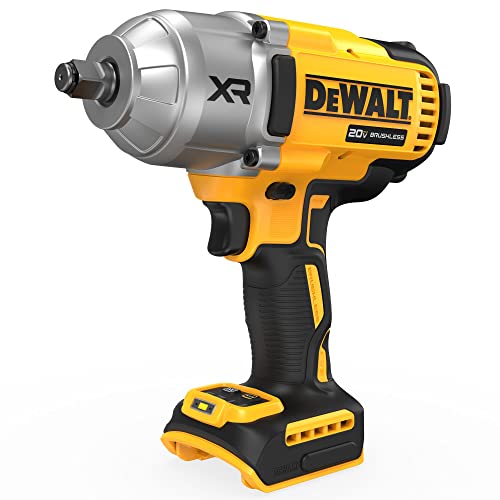 DEWALT 20V MAX Cordless Impact Wrench, 1/2 Impact Gun, 4-speed High torque with Hog ring anvil and LED light, Brushless motor, Precision Wrench, tool Only (DCF900B) - size: Large