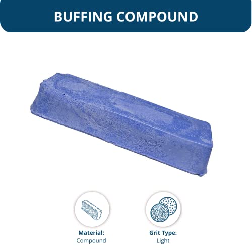 Benchmark Abrasives Buffing Compound for Polishing Removing Scratches Edge Finishing Cleaning for Non-Ferrous Metals Plastics Synthetic Materials, 1 Pound Bar (Blue Plastic) - style: Blue Plastic