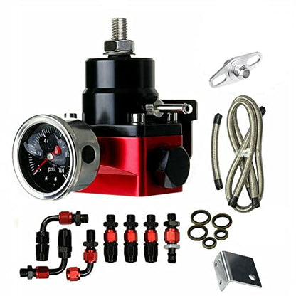 Adjustable Fuel Pressure Regulator Kit EFI Bypass Return 6AN 100PSI