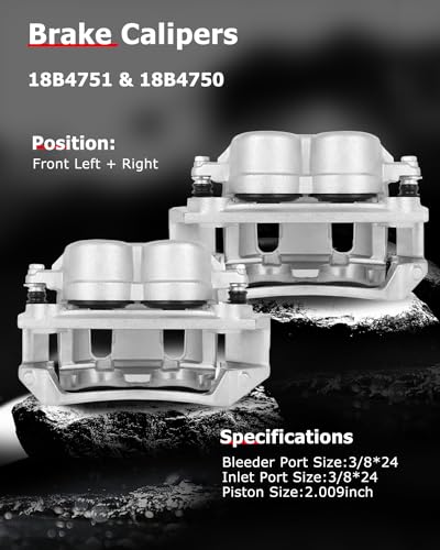 cciyu Front Left & Right Disc Brake Calipers With Bracket 18B4751 18B4750 - size: Front[18B4751+18B4750]
