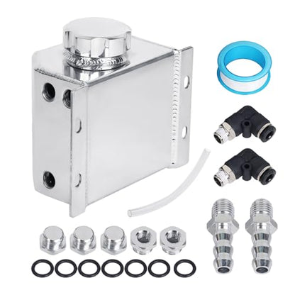 LokoCar Coolant Expansion Reservoir Tank 1L Universal Aluminum Silver - color: Silver, size: 1 Litre