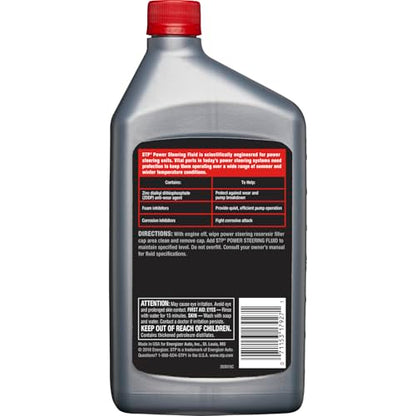 STP Power Steering Fluid, Steering Wheel Cleaner Protects Against Wear and Pump Breakdown in Cars and Trucks, 32 Oz, STP - size: 32 fl oz, style: Pack of 1