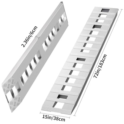 6000LBS Aluminum Loading Ramps 72x15 in, 15 in Wide UTV 2 Pack - size: 72x15inch