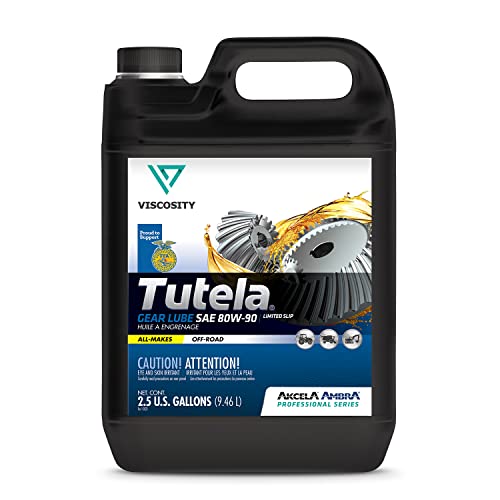VISCOSITY TUTELA Gear Lube SAE 80W-90 - Compatible with Case, Kubota, Caterpillar, Komatsu, Mahindra, Ventrac, Other Tractors - 2.5 Gallons - 76927NXYUS - size: 2.5 Gallon (Pack of 8)