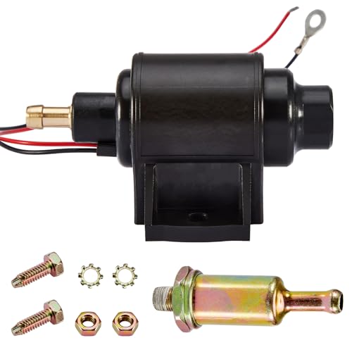 CarBole 4-7 PSI Electric Fuel Pump, Low Pressure 12V Inline Universal Diesel Gasoline Pump Compatible for Carburetors Trucks Boats Generator Engine Cars - size: 12V 4-7 PSI Gasoline Pump