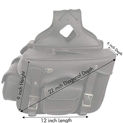 Milwaukee Leather SH66602 Zip-Off Double Pocket PVC Throw Over Motorcycle Saddlebags - One Size
