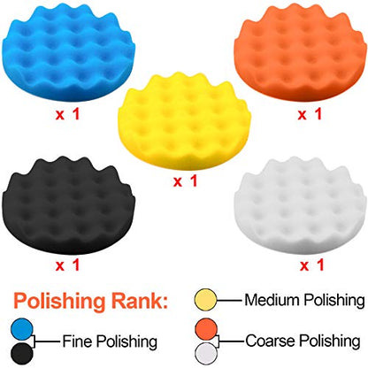 SIQUK 13 Pieces Buffing Pads 3 Inch Car Polishing Pad Kit Foam Polish Pads Wax Buffer Polisher Attachment for Drill - size: 3 inch