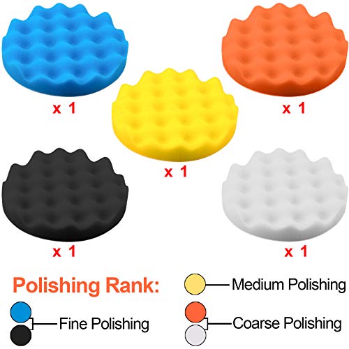 SIQUK 13 Pieces Buffing Pads 6 Inch Car Polishing Pad Kit Foam Polish Pads Wax Buffer Polisher Attachment for Drill - size: 6 Inch