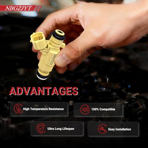 4Pcs Fuel Injector FJ493 Compatible with Hyundai Kia 2.0L - size: 3531023600