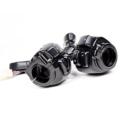Astra Depot 1" Handlebar Grips & Switch Harness for 1996-2012 Harley - color: Deep Cutting