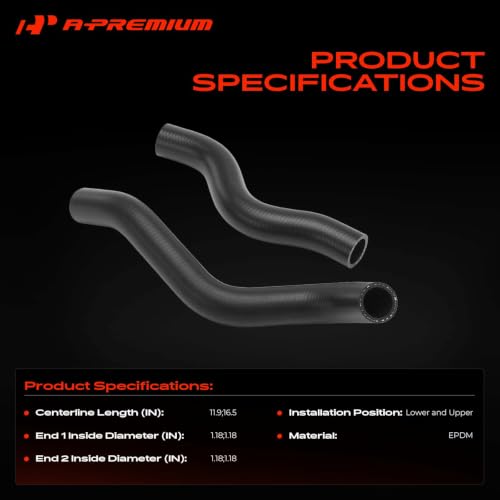 A-Premium Upper and Lower Engine Radiator Coolant Hose - style: Upper and Lower