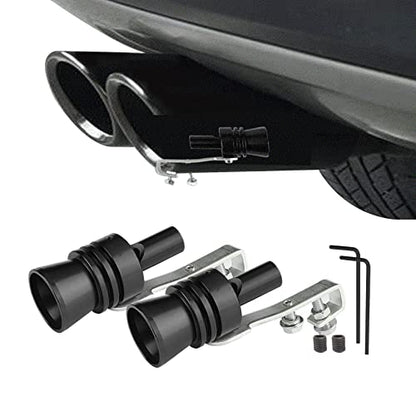 2PCS Car Turbo Whistle, Aluminum Alloy Universal Turbo Whistle - color: Black