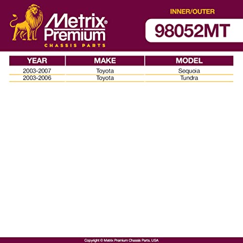 Metrix Premium Chassis Parts Inner & Outer Tie Rod End Kit Fits Toyota - size: 98052MT