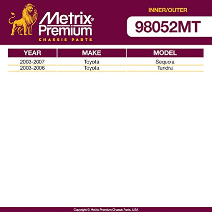 Metrix Premium Chassis Parts Inner & Outer Tie Rod End Kit Fits Toyota - size: 98052MT