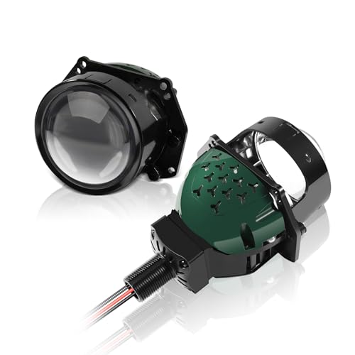 3.0 Inch LED Projector Lens, LED Projector Lens with High Low Beam - 110W/pair 6000K 20,000LM White Focus Beam Clear Cut Off Line fit Car Headlight Upgrade - color: Clear