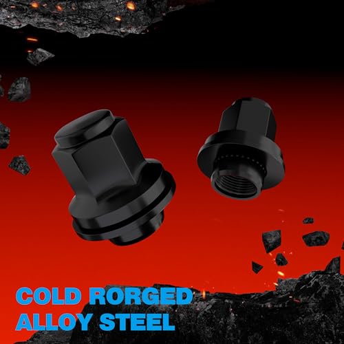 JiiinMiiin M12x1.5 OEM Factory Style Black Lug Nuts with Mag Seat, 20pcs - color: Black, size: M12x1.5, style: 20pcs - 1.46" tall