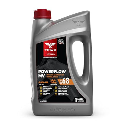 TRIAX Powerflow AW 68 Multi-Viscosity HLP Hydraulic Oil | 6,000 Hour Extended Life | Triple Anti-Wear | True All Season | Pour Point Down to -40F | Virtually Zero Foaming (1 Gallon) - size: 1 Gallon