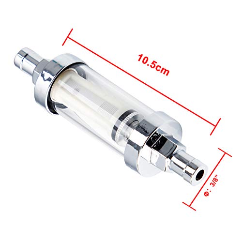 CarBole 9748 Universal 3/8" Inlet/Outlet Fuel Filter Clear View 5 Pack - size: 5PCS Of 3/8" Inlet/Outlet
