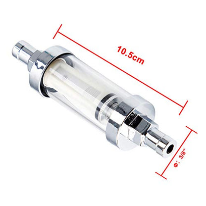 CarBole 9748 Universal 3/8" Inlet/Outlet Fuel Filter Clear View 5 Pack - size: 5PCS Of 3/8" Inlet/Outlet