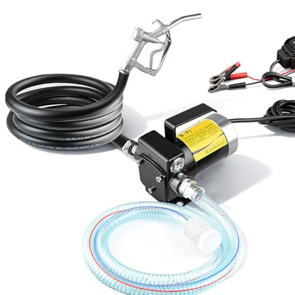 12V DC Gasoline Fuel Pump Kit, Self-priming Fuel Transfer Pump, Reversible Pumping, Overheat Protection, Explosion-proof, Suitable for Gasoline, Diesel, Mineral Oil, Kerosene - color: dark(12dckit)