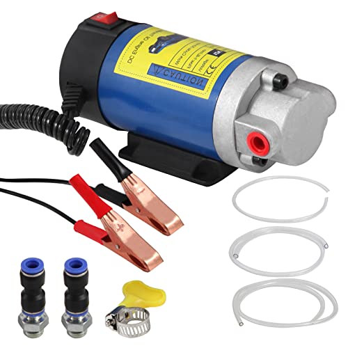 Vevitts Engine Oil Pump, Portable Electric Self-Priming Motor Oil Pump for Car Motorcycle and Boat Engine Oil Transfer Change Pump 12V 100W