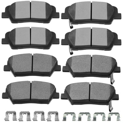 SCITOO Front Rear Disc Brake Pad Set Fit For Hyundai For Santa Fe 2010-2012 - size: Front D1432 & Rear D1439 [8PCS]