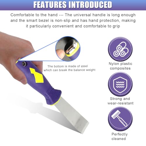 Wheel Weight Remover, Auto Tire Repair Tool with Non-Slip Grip for Removing Adhesive Stick-On Wheel Weights, Universal Tire Balancer Scraper for Most Vehicles (2PCS) - size: 2PCS