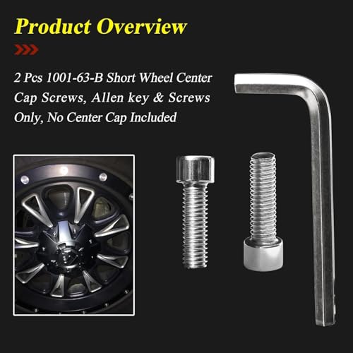 1001-63-B Center Cap Screws, Fits Fuel Offroad Wheel Black Center Caps - style: 2 Pcs 1001-63-B