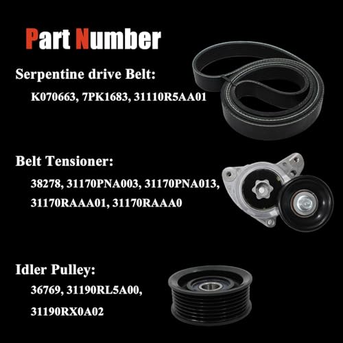 AUCERAMIC 90K-38278D Serpentine Drive Belt Tensioner Pulley Assembly