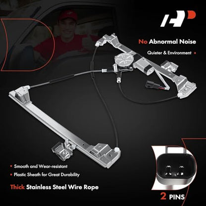 A-Premium Front Driver Side Power Window Regulator with Motor (2-Pin) - style: Front Driver Side (LH)