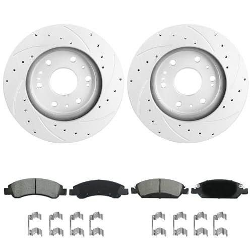 Betthand Front Brakes and Rotors Fit for 14-18 Chevy Silverado, 15-20 Tahoe - size: Front 12.99''