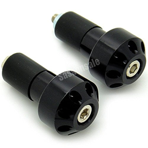 [GT-Speed] Compatible/Replacement for Motorcycle Bar Ends 7/8" Handlebar Grips Plug, Fits Honda Kawasaki Suzuki Yamaha BMW KTM Ducati Triumph (Read Product Description for Model & Year Specification) - color: Black