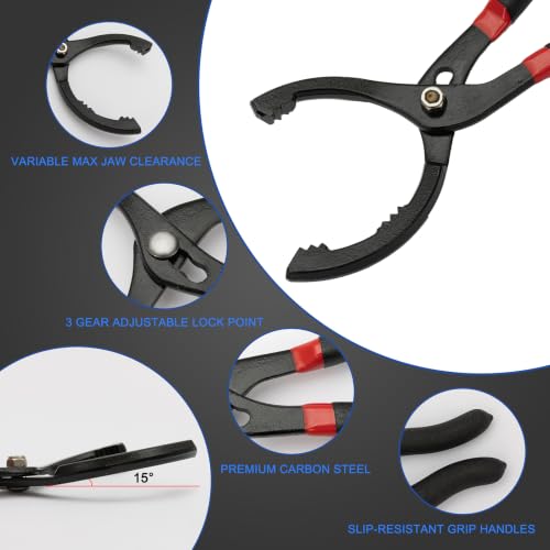 Premium 12inches Adjustable Oil Filter Wrench Pliers