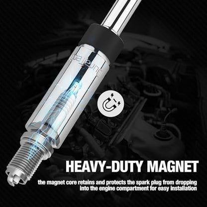 DURATECH 5PCS Swivel Magnetic Spark Plug Socket Set, 3/8" Drive spark plugs - size: 5PC (5/8", 9/16", 0.551")