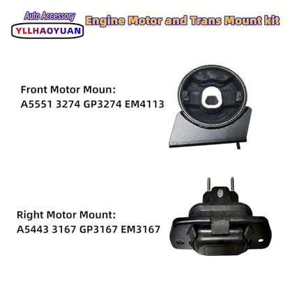 Yllhaoyuan Complete Set of 4 Motor Mounts for 2011-2019 Journey 3.6L - size: 2011-2019 Dodge Journey 3.6L FWD