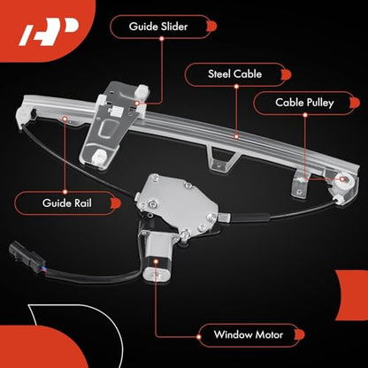 A-Premium Front Passenger Side Power Window Regulator with Motor (2-Pin) - size: Front Passenger Side