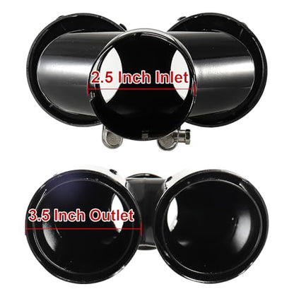 Carbon Fiber Dual Exhaust Tip 2.5 Inch Inlet 3.5 Inch Outlet Dual Carbon Fiber Exhaust Tip - size: 2.5 Inlet 3.5 Outlet