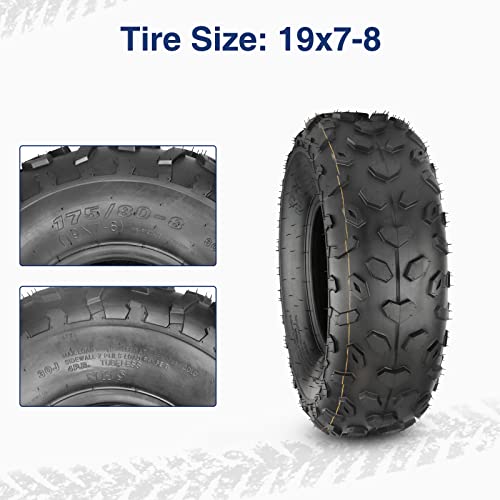 MaxAuto ATV Tires 19x7-8 19x7x8 19x7 8 ATV UTV Off-Road Tire All-Terrain Mini Bike Tire 4PR Tubeless Sport-tire, Set of 2