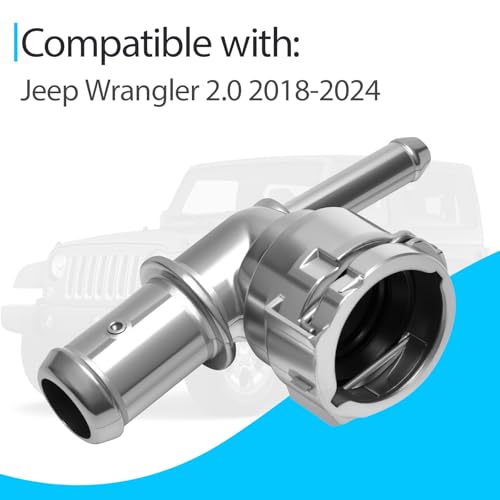68280784AB Heater Hose Joint Compatible with Jeep Wrangler 2.0 2018-2024 HVAC Aluminum Heater Hose Connectors