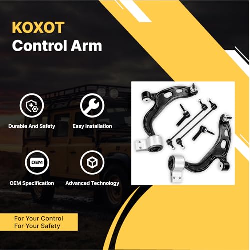 MS401121 MS401122 6Pcs Suspension Kit Assembly Fit For Ford 2010-2012 FLEX/TAURUS, for LINCOLN 2010-2012 MKS/MKT, 2 Front Lower Control Arm, 2 Sway Bar End Link, 2 Front Outer Tie Rod End Link - size: 6Pcs Control Arm Suspension Kit