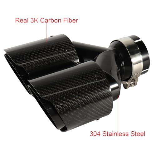 Dual Carbon Fiber Exhaust Tip 3 Inch Inlet 4 Inch Outlet Dual Exhaust Tip - size: 3 Inlet 4 Outlet