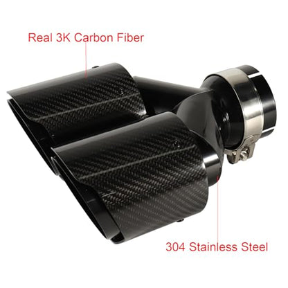 Dual Carbon Fiber Exhaust Tip 3 Inch Inlet 4 Inch Outlet Dual Exhaust Tip - size: 3 Inlet 4 Outlet