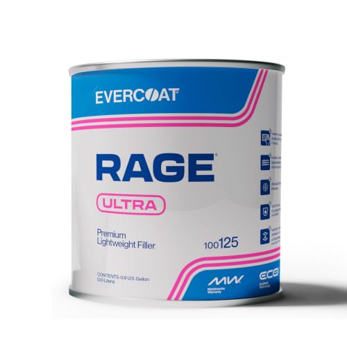 Evercoat Rage Ultra - Sanding Body Filler for Steel, Fiberglass, Aluminum and More - 128 Fl Oz - style: Rage Ultra