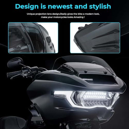 LED Headlight Assembly Fit for 2023-2026 Harley Touring Road Glide CVO FLTRT FLTRXSE FLTRXSTSE FLTRX FLTRXL,Smoked - color: Smoked