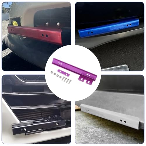 Front Bumper License Plate Mount Bracket Relocator Holder Bar Purple - color: Purple