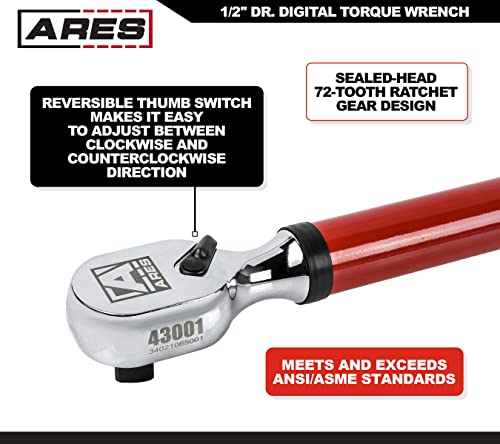 ARES 43001 1/2-Inch Drive Digital Torque Wrench - size: 1/2-Inch Drive 25-250 ft/lbs