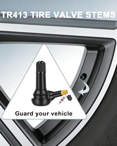 Riseuvo TR413 Tubeless Rubber Snap-in Tire Valve Stems, 100Pcs