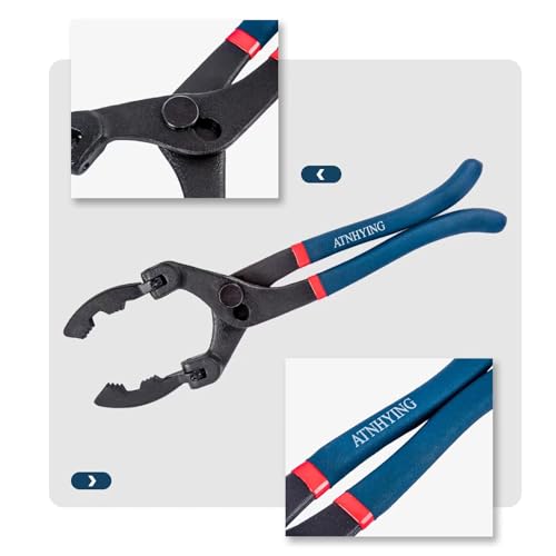 13-Inch Oil Filter Wrench with 90 Degree Swivel, Adjustable Oil Filter Pliers, Universal Removal Remover, for Engine Filters, Conduit, Fittings